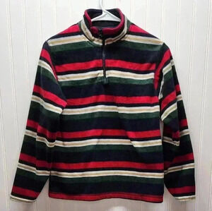 GYMBOREE BOYS PULLOVER LARGE (10-12) MULTICOLORED STRIPED FLEECE